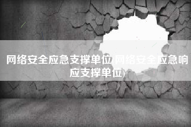 网络安全应急支撑单位(网络安全应急响应支撑单位)