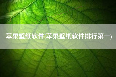 苹果壁纸软件(苹果壁纸软件排行第一)