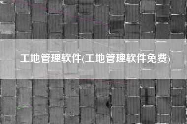 工地管理软件(工地管理软件免费)