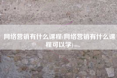 网络营销有什么课程(网络营销有什么课程可以学)
