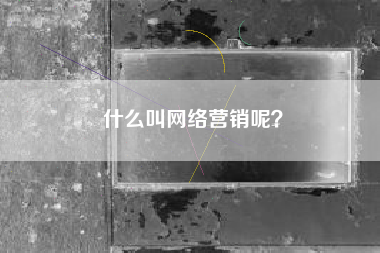 什么叫网络营销呢？