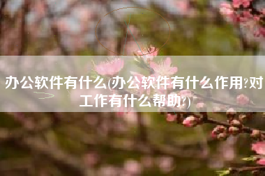 办公软件有什么(办公软件有什么作用?对工作有什么帮助?)
